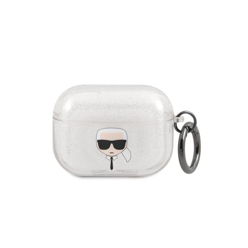 Coque pour Airpods Pro Glitter Chic en TPU Haute Qualité Karl LagerfeldArgent
