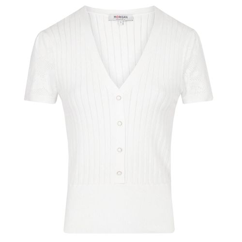 Tee Shirt Manches Courtes Morgan Mulyss Ecru Blanc