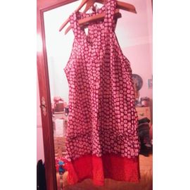 Robe Haut Échancré Bordeaux Ronds Blanc Bas Orange 44 Xxl Miss Captain.