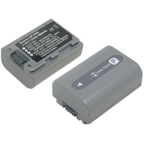NP-FP50 - Batterie Caméscope Compatible SONY InfoLithium P Série - 680mAh - Gris - 45,50 x 31,80 x 18,70 mm