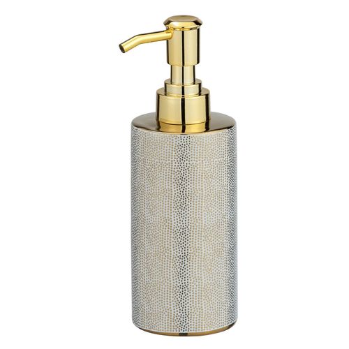 Distributeur de savon design Nuria - Blanc et doré