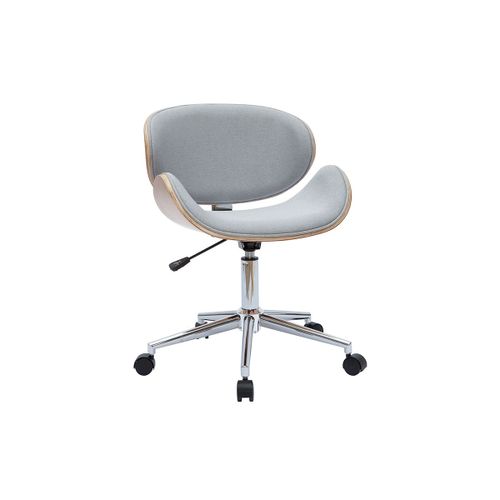 Chaise De Bureau Design Gris Et Bois Clair Walnut