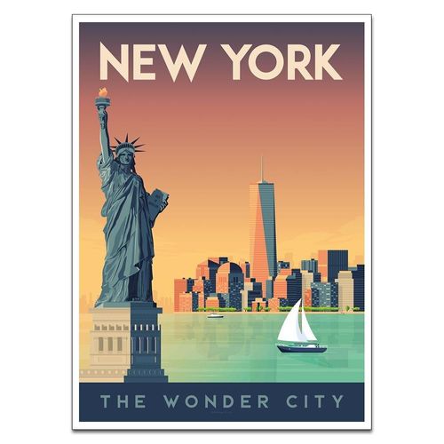 Affiche De Voyage Imprimée Sur Toile De New York, Tableau Décoratif, Peintures Murales Modernes, Décor De Maison, Sans Cadre Sans Cadre?40x40cm