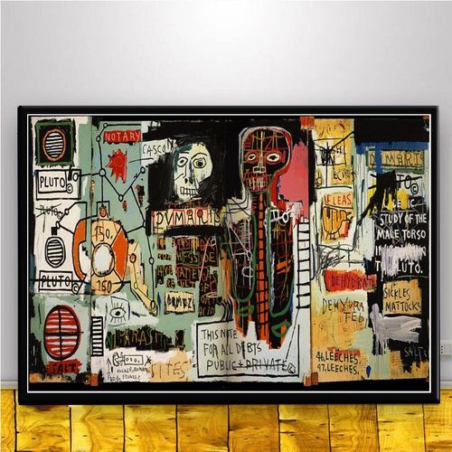 Affiches De Peinture Sur Toile Et Imprimés D'images Sur Le Mur, Graffiti Jean Michelle, Artiste Moderne, Décoration Abstraite Pour La Maison Sans Cadre?40x40cm