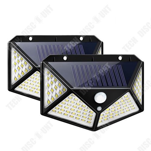 Td Lampe Solaire Exterieur 2 Pcs 100 Led Lumiere Solaire Exterieur Ip 65 Etanche Éclairage Lampe Mural Applique Exterieur Pour Jardi