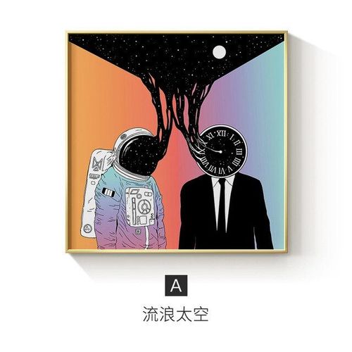 Toile D'astronaute De L'espace Abstrait, Peinture De Robot, Affiches Et Imprimés, Art Mural, Image Pop Pour Salon, Décoration De La Maison Sans Cadre?40x40cm