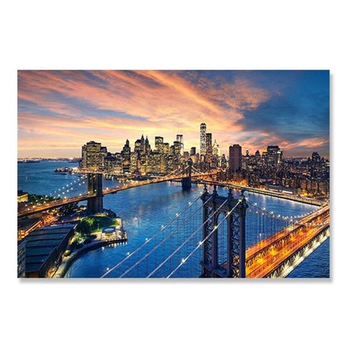 Peinture Sur Toile Avec Pont De New York, Affiches Et Imprimés De Coucher De Soleil De Batman, Tableau D'art Mural Pour Salon, Décoration De Maison Cuadros Sans Cadre?40x40cm
