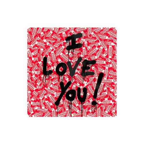Toile D'art De Rue Avec Graffiti Moderne, Affiches Et Imprimés De Lettres I Love You, Tableau D'art Mural Pour Décor De Salon, Cuadros Sans Cadre?40x40cm