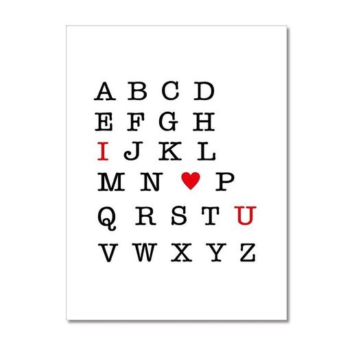 Peinture Sur Toile Avec Les Lettres De L'alphabet De I Love You, Décoration Murale Pour Enfants, Bricolage D'images Abstraites Pour Chambre De Bébé, Décoration De Maison, Cadeau D'anniversaire Sans Cadre?40x40cm