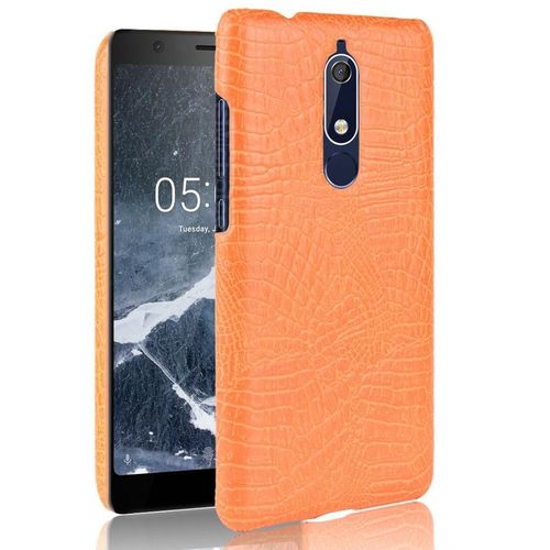 Classique Élégant Étui Pour Nokia 5.1 Mode Classique D'alligator Anti Éraflure Compatibilité Housse De Protection - Couleur Orange