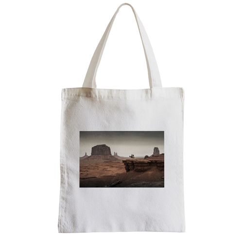 Grand Sac Shopping Plage Etudiant Paysage Western Canyons Hommes à Cheval