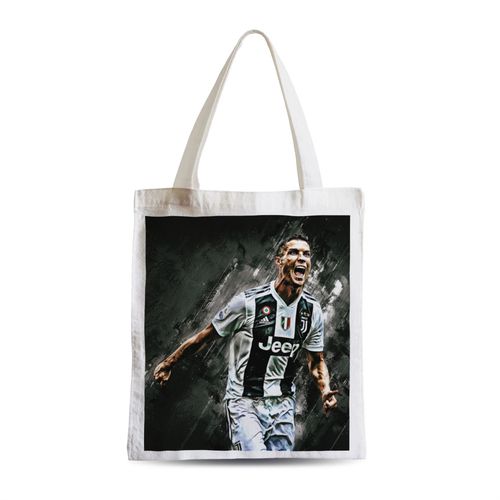 Grand Sac Shopping Plage Etudiant Cristiano Ronaldo CR7 Football Star Artwork Portugal