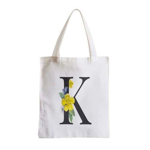 Grand Sac Shopping Plage Etudiant K Kacey Kimberly Katia Lettre Alphabet Prénom Fleurs