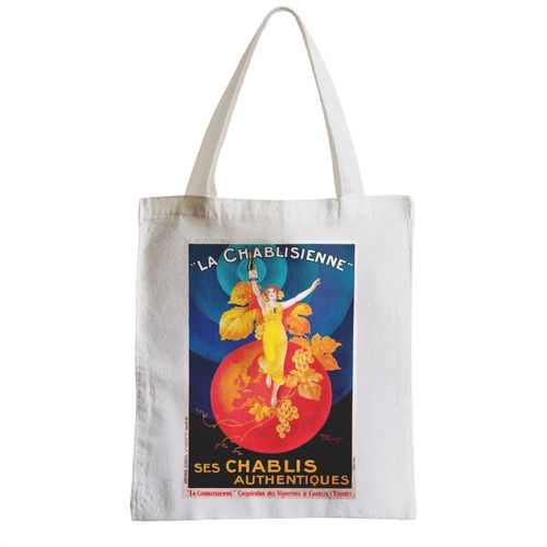 Grand Sac Shopping Plage Etudiant Chablis Chablissienne Retro Vintage alcool Affiches