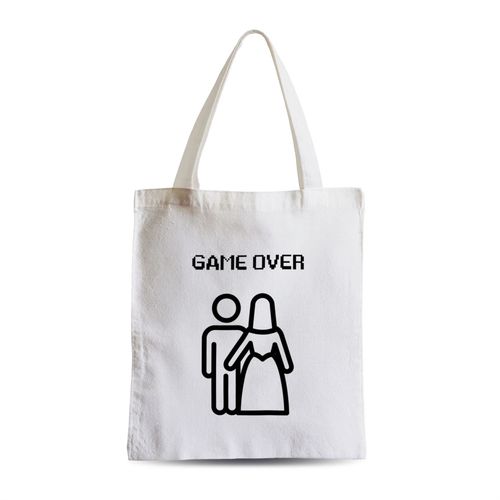 Grand Sac Shopping Plage Etudiant Game Over Marriage Jeux Video Gaming Humour Drole