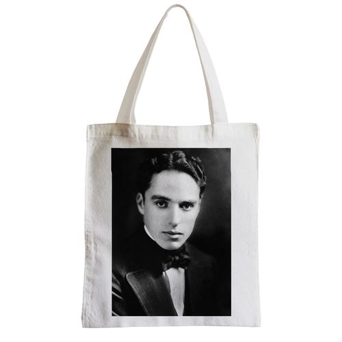 Grand Sac Shopping Plage Etudiant Photo de Star Célébrité Charlie Chaplin Acteur Vieux Cinéma Original 9
