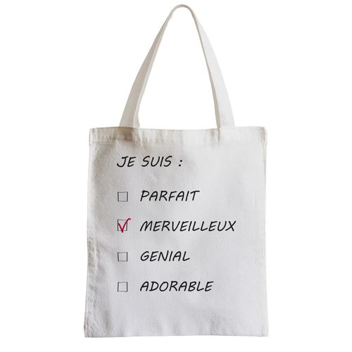 Grand Sac Shopping Plage Etudiant Cases à Cocher Homme Je suis Merveilleux