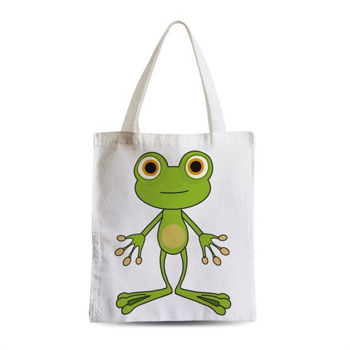 Grand Sac Shopping Plage Etudiant Peinture Grenouille Illustration Enfant Mignon