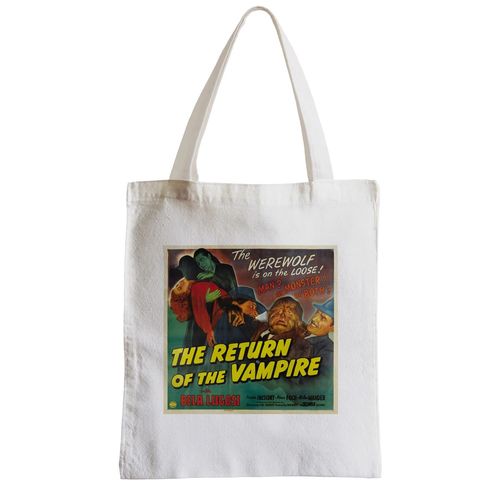 Grand Sac Shopping Plage Etudiant Vieille Affiche Anglaise de Film le Retour du Vampire Rétro Poster Cinéma Vintage 1