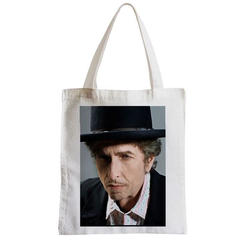 Grand Sac Shopping Plage Etudiant Photo de Star Célébrité Bob Dylan Chanteur Vieille Musique Original 3