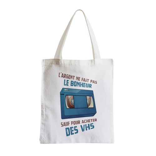 Grand Sac Shopping Plage Etudiant VHS - L'argent ne Fait Pas le Bonheur Rétro Film