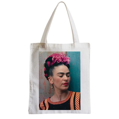 Grand Sac Shopping Plage Etudiant Photo de Star Célébrité Frida Kahlo Artiste Peintre Original 3
