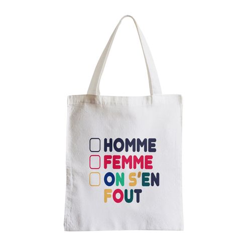 Grand Sac Shopping Plage Etudiant Homme Femme On s'en Fout LGBTQ+ Trans Non-Binaire
