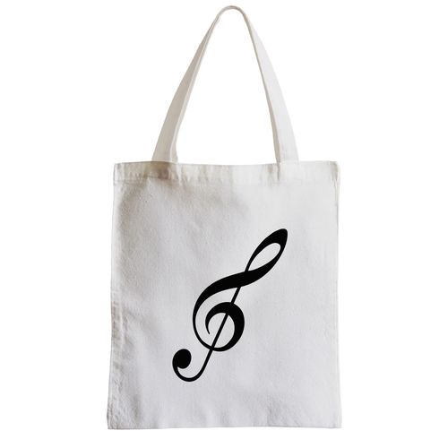 Grand Sac Shopping Plage Etudiant Clef de Sol Musique Solfège