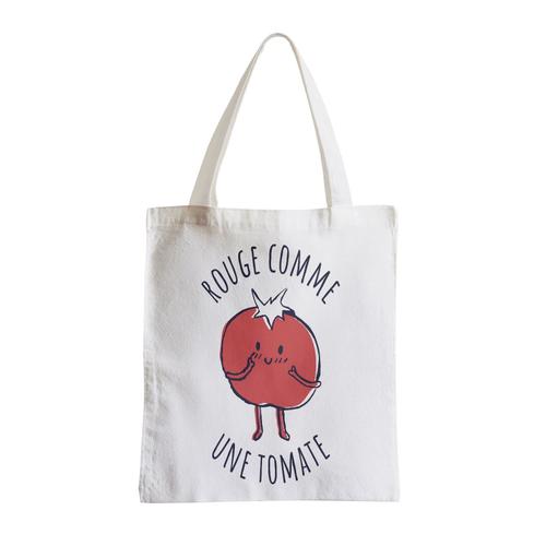 Grand Sac Shopping Plage Etudiant Rouge comme une Tomate Expression Potager