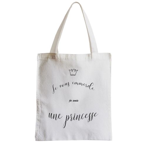 Grand Sac Shopping Plage Etudiant Je Vous Emmerde Je Suis une Princesse Dessin Petite Couronne