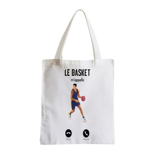 Grand Sac Shopping Plage Etudiant Le Basket M'Appelle Sport Etats-Unis USA