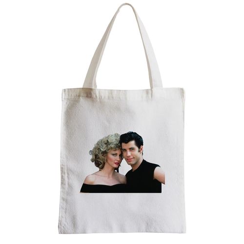 Grand Sac Shopping Plage Etudiant Photo de Stars Célébrités John Travolta et Olivia Newton Grease Original 1