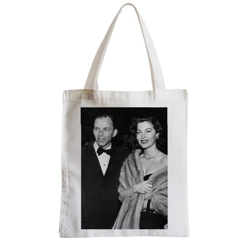 Grand Sac Shopping Plage Etudiant Photo de Stars Célébrités Ava Gardner et Frank Sinatra Acteurs Vieux Cinéma Original 2