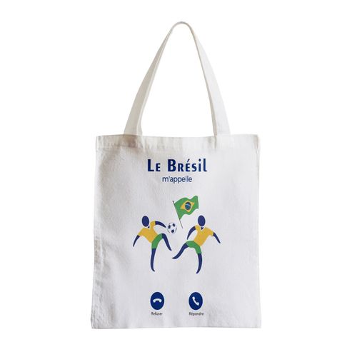 Grand Sac Shopping Plage Etudiant Le Brésil M'Appelle Foot Culture Voyage