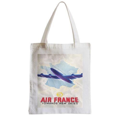 Grand Sac Shopping Plage Etudiant Air France New Skies Retro Vintage Commercials Affiches