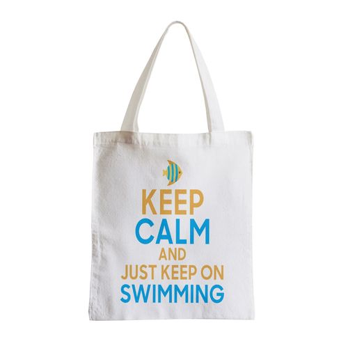 Grand Sac Shopping Plage Etudiant Keep Calm and Keep on Swimming Angleterre Mer Plongée