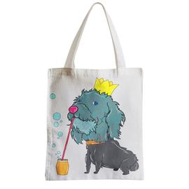 La Baleine - Collection de Créateurs - Sac Shopping le Roi des Chiens Sirote son Cocktail à la Paille [Design Original]