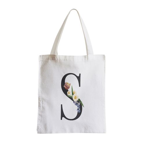 Grand Sac Shopping Plage Etudiant S Sylvia Stéphanie Sarah Sophie Lettre Alphabet Prénom Fleurs