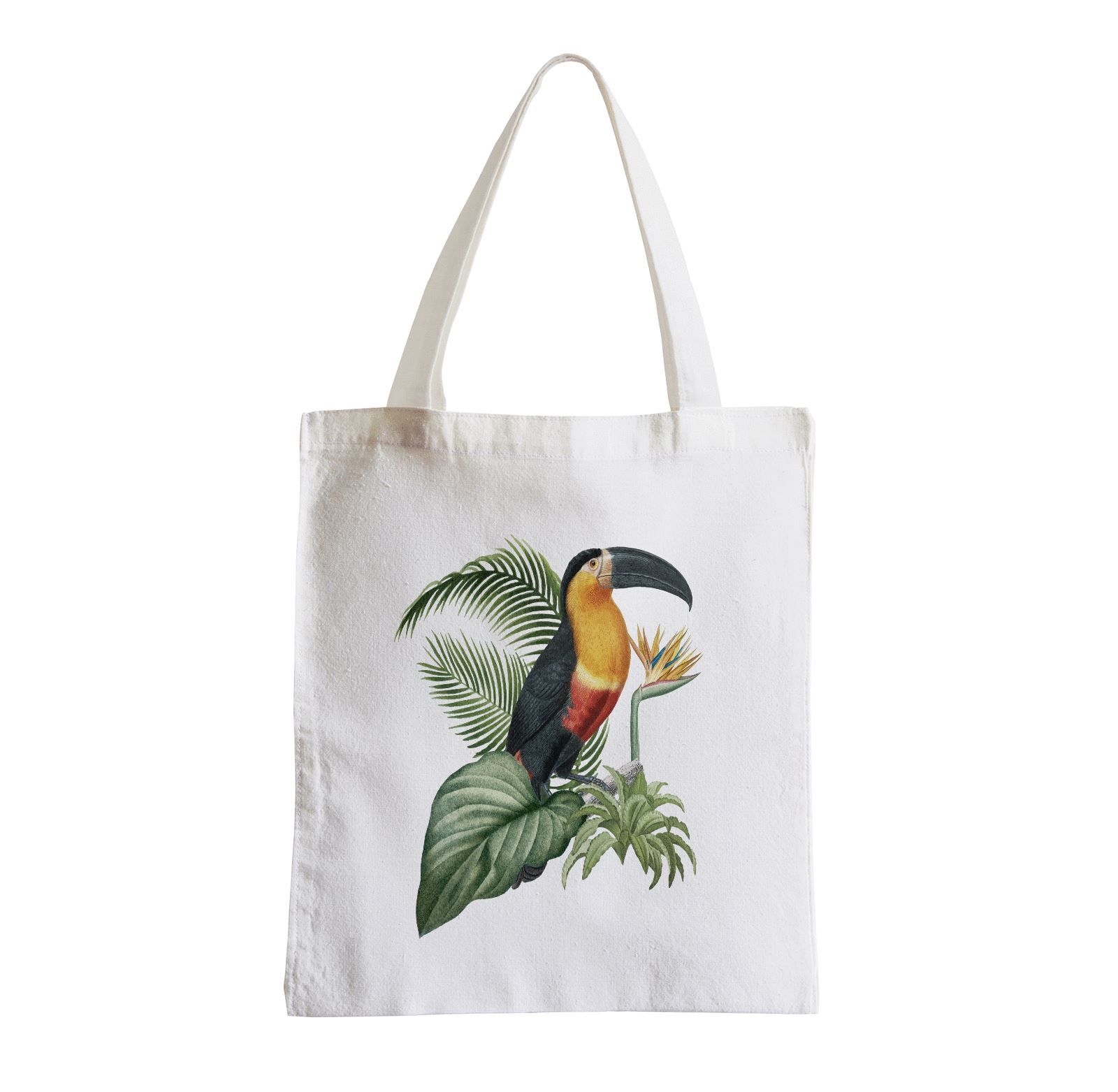 Grand Sac Shopping Plage Etudiant Ara Oiseau Tropical Exotique Jungle Toucan Perroquet