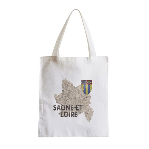 Grand Sac Shopping Plage Etudiant Saone et Loire 71 Departement Macon Carte Ancienne
