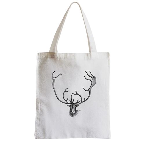 Grand Sac Shopping Plage Etudiant Tête de cerf Animaux Nature