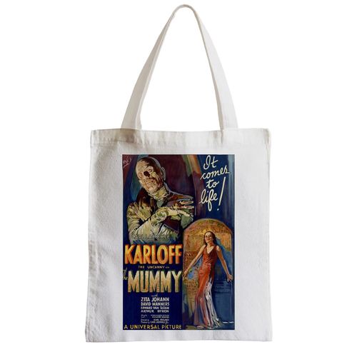 Grand Sac Shopping Plage Etudiant Vieille Affiche Anglaise de Film la Mommie Rétro Poster Cinéma Vintage
