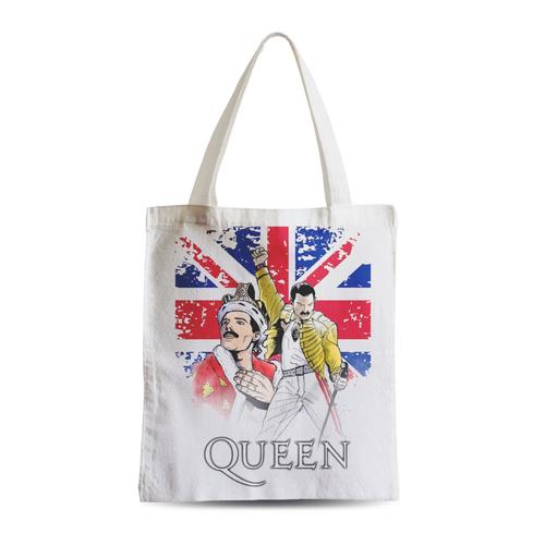 Grand Sac Shopping Plage Etudiant Freddie Mercury Queen Graphic Fan Art Drapeau Anglais