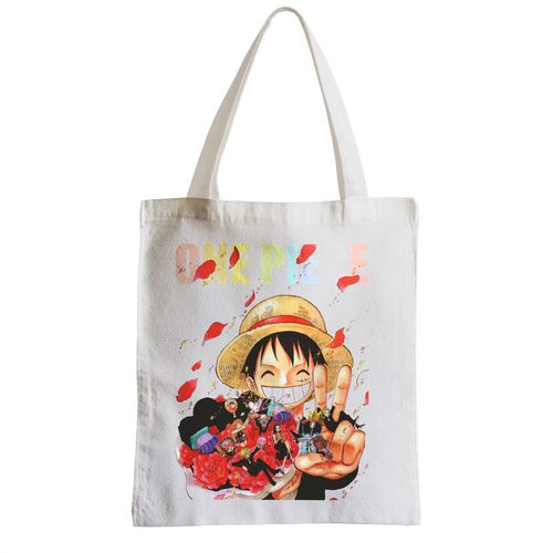 Grand Sac Shopping Plage Etudiant luffy chapeau de paille romantique manga one piece