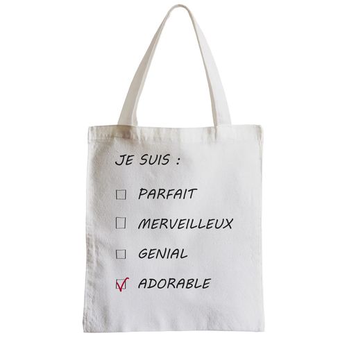 Grand Sac Shopping Plage Etudiant Cases à Cocher Homme Je suis Adorable