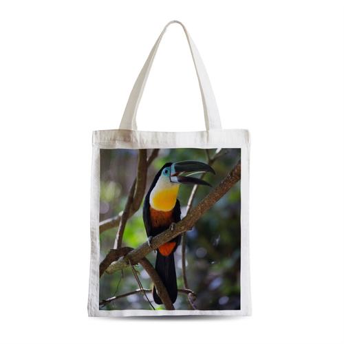 Grand Sac Shopping Plage Etudiant Toucan Dans la Foret Vie Sauvage Oiseau