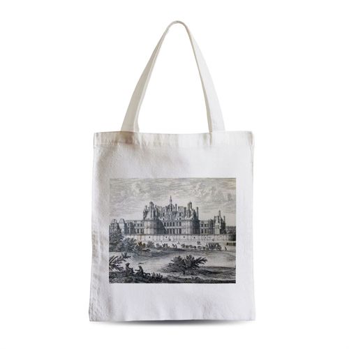Grand Sac Shopping Plage Etudiant Gravure Ancienne Chateau de Chambord Renaissance France