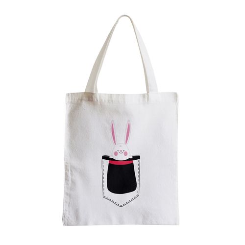 Grand Sac Shopping Plage Etudiant Poche Surprise Magique Magicien Lapin Dessin