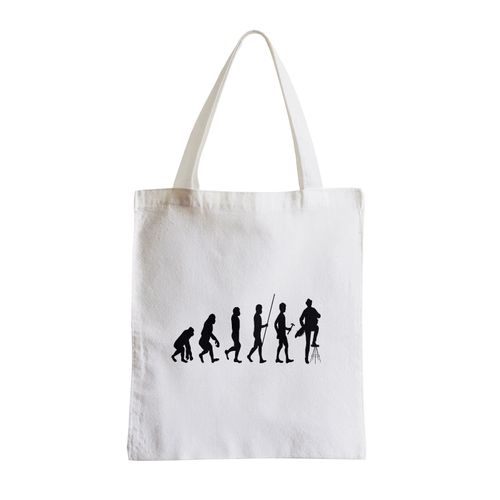 Grand Sac Shopping Plage Etudiant Evolution Vielle à Roue Musique Instrument Musicien