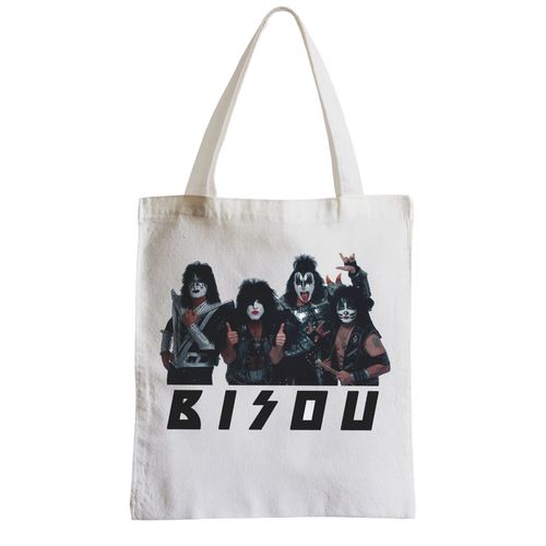 Grand Sac Shopping Plage Etudiant KISS bisou bise metal rock hard